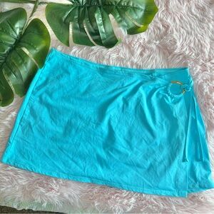 Lauren Ralph Lauren Aqua Turquoise Teal Blue Swim Skirt Coverup Sm Fits Like MD